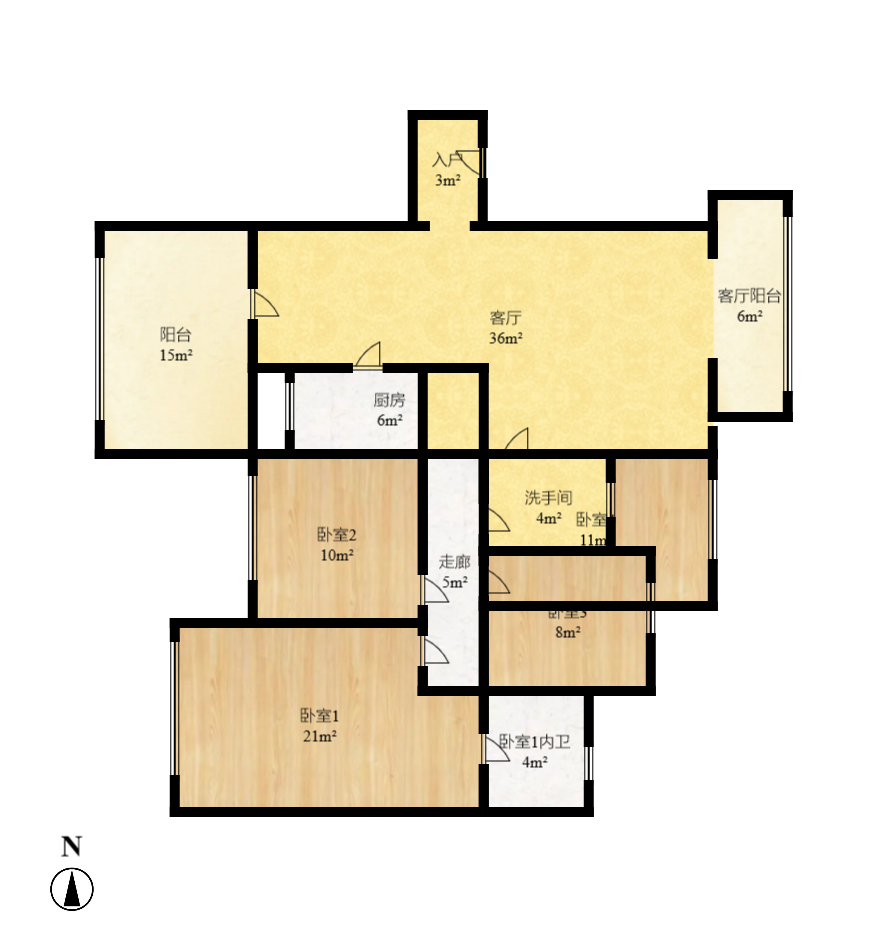 明昇壹城（明昇时代广场）一期  4室1厅2卫    4200.0元/月户型图