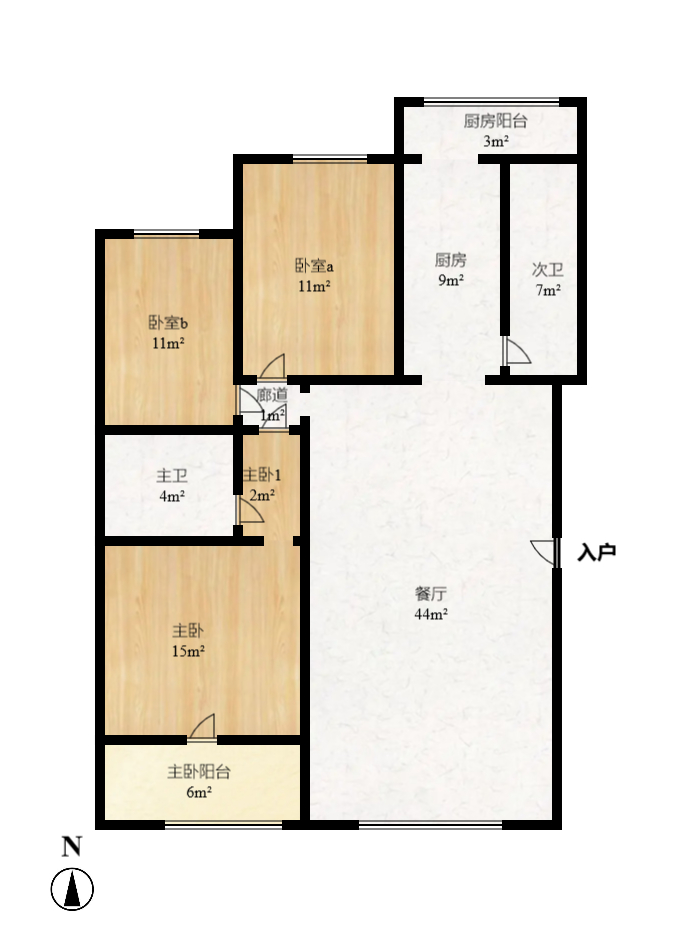 麓谷雅园 3室2厅1卫 1900.0元/月 麓谷雅园 3室2厅1卫 1900.0元/月户型图