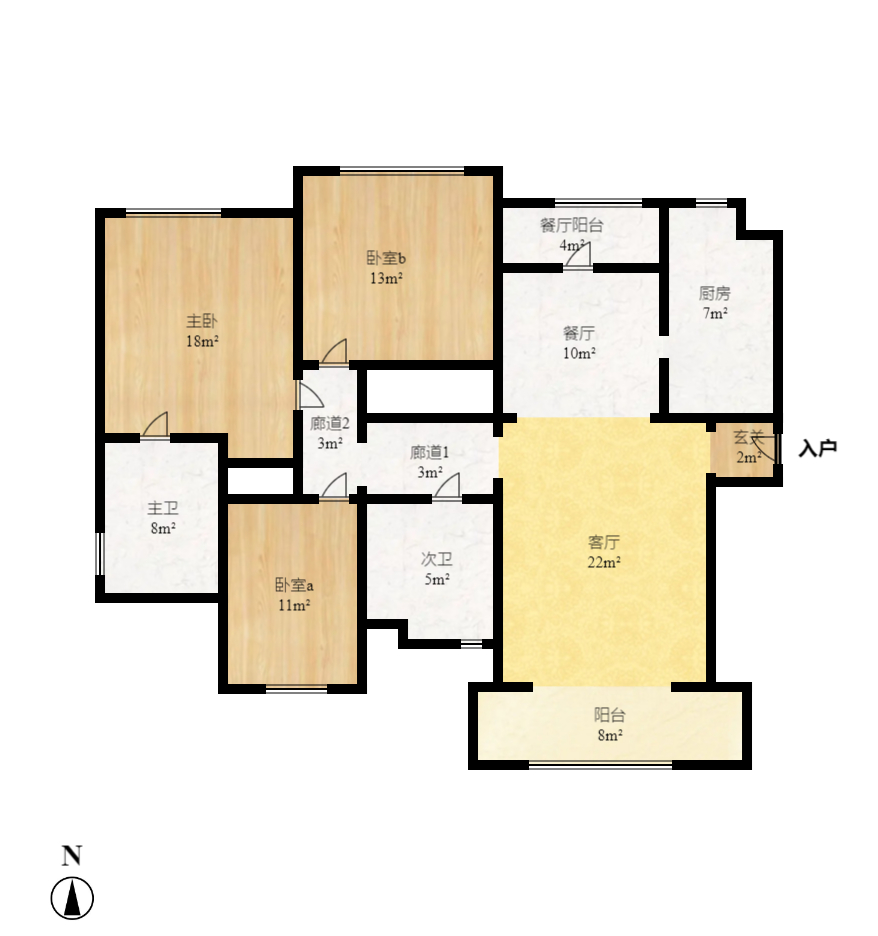 保利麓谷林语B区  3室2厅1卫   2800.00元/月户型图