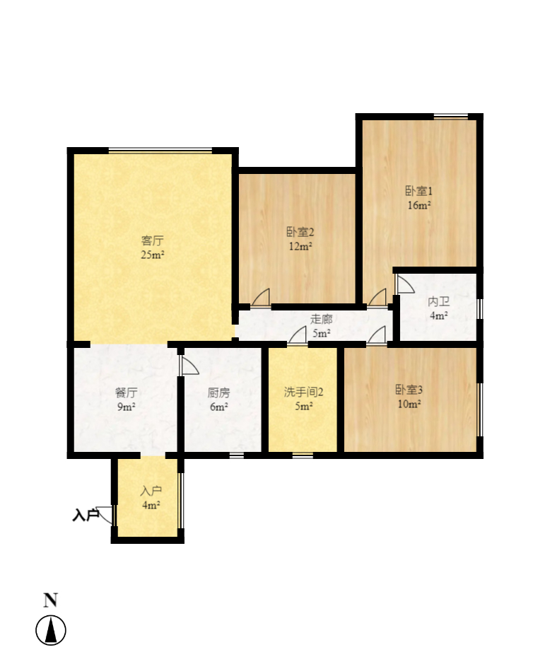 尚东紫郡 3室2厅2卫 2600.0元/月 尚东紫郡 3室2厅2卫 2600.0元/月户型图
