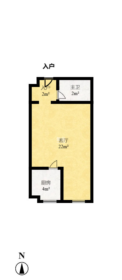 湘域相遇  1室1厅1卫   2400.00元/月室内图1