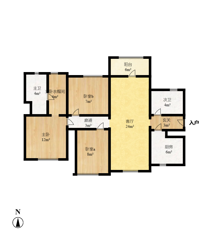 万科城市花园 3室2厅2卫 2300.0元/月 万科城市花园 3室2厅2卫 2300.0元/月户型图