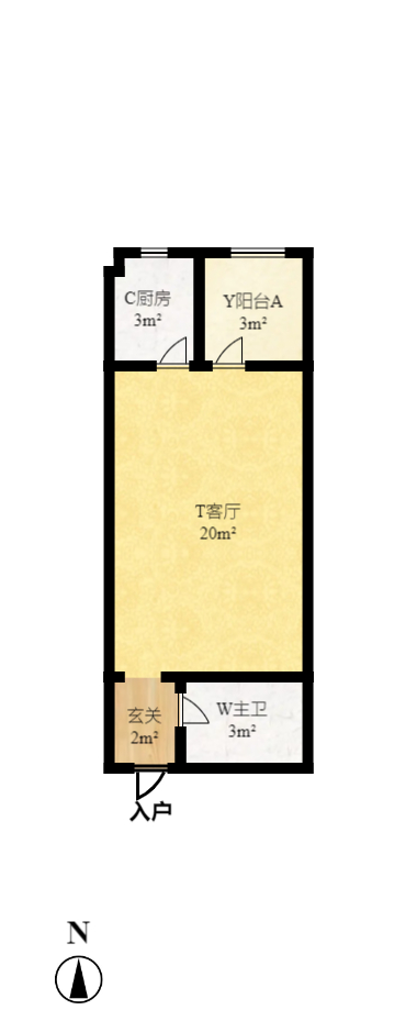 中城丽景香山园  1室1厅1卫    1600.0元/月 中城丽景香山园  1室1厅1卫    1600.0元/月户型图