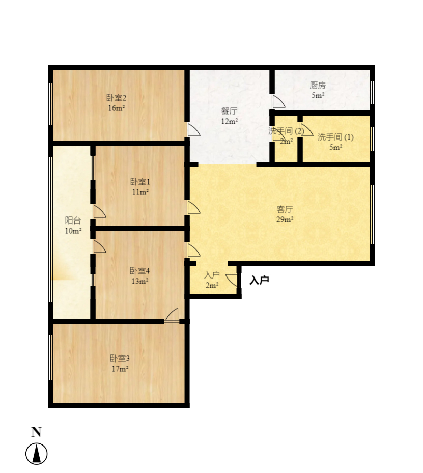 湘江航运宿舍  3室2厅1卫    2000.0元/月 湘江航运宿舍  3室2厅1卫    2000.0元/月户型图