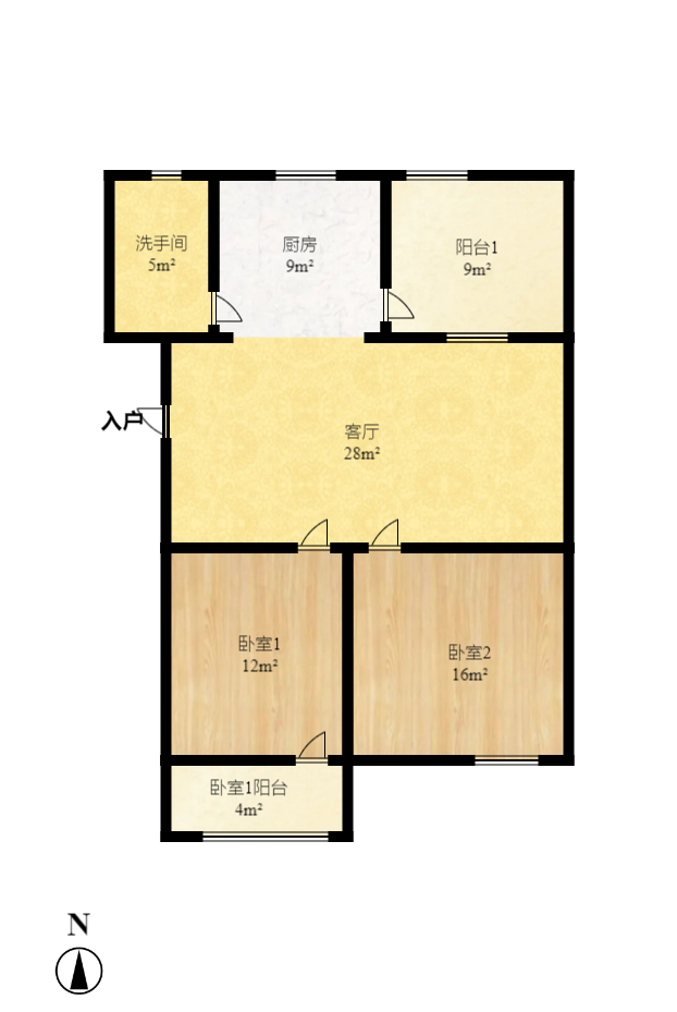 尊邸华庭  3室2厅1卫    77.0万室内图1