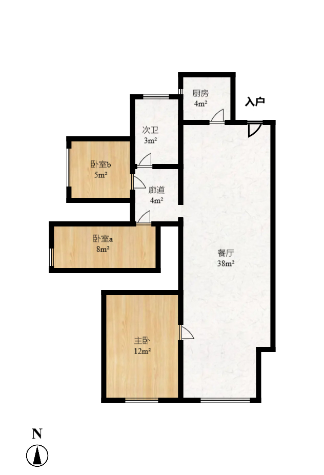 中建梅溪湖中心  3室2厅1卫    3000.0元/月户型图