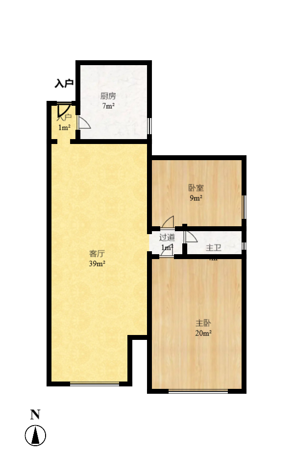 蝴蝶谷 2室2厅1卫 51.7万 蝴蝶谷 2室2厅1卫 51.7万户型图