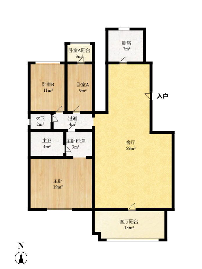 咸嘉新村悦峰园  3室2厅2卫   101.80万室内图1
