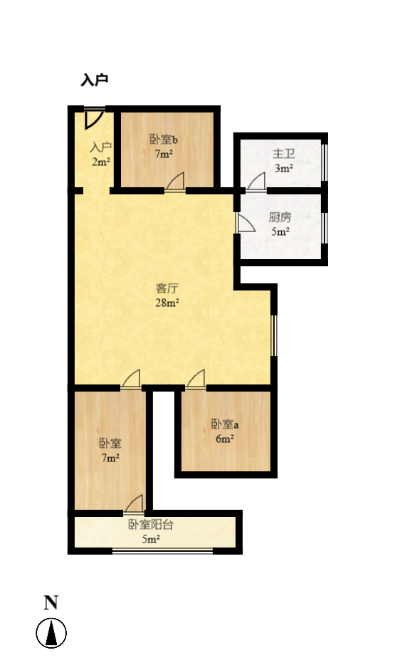 尚都花园城 3室1厅1卫 35.0万 尚都花园城 3室1厅1卫 35.0万户型图