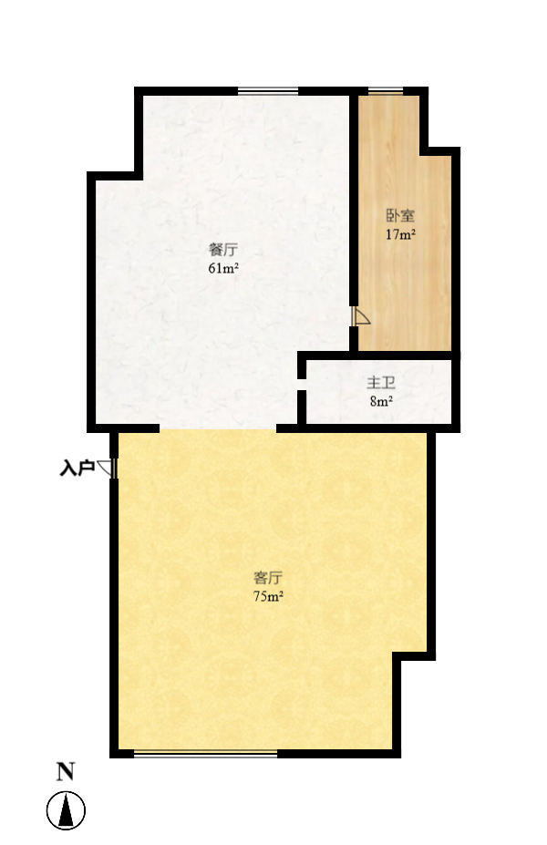 楚天家园  2室2厅2卫    1800.0元/月户型图