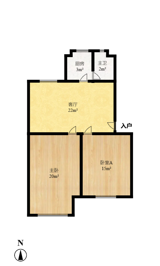 莲湖汽车饰品城（莲湖公寓）  2室2厅1卫   1380.00元/月室内图1