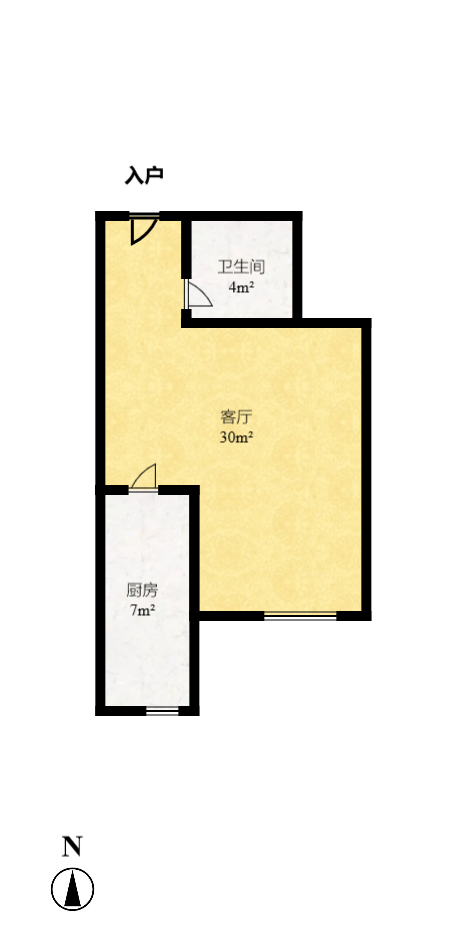 时代星城 1室1厅1卫 950.0元/月 时代星城 1室1厅1卫 950.0元/月户型图