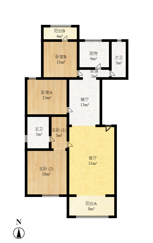 泰禹家园（彩云之翼家园一期、二期、三期）  3室2厅2卫    2000.0元/月户型图