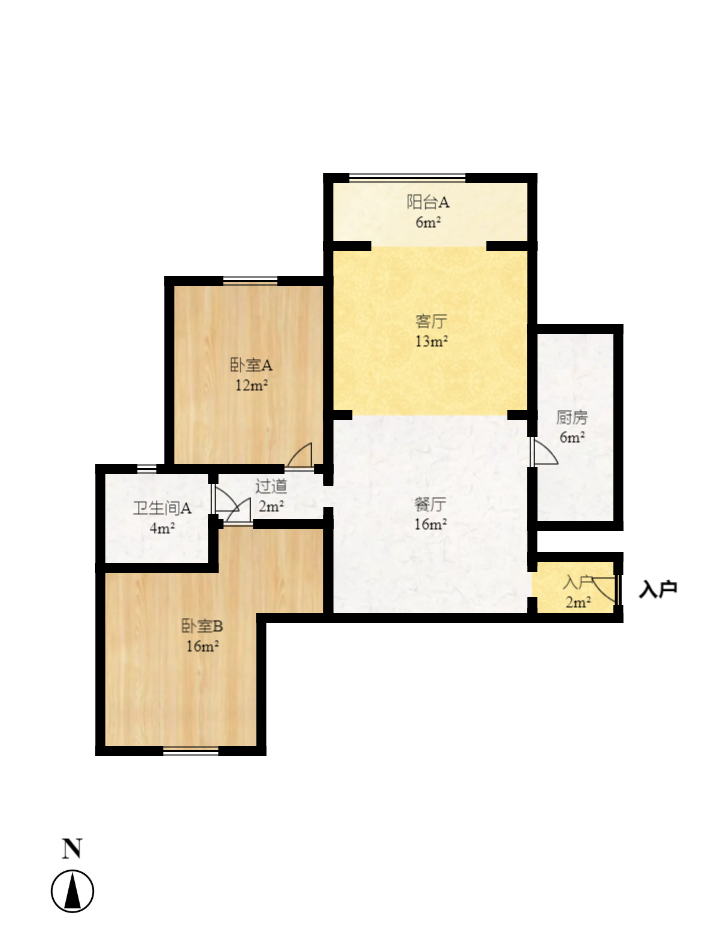 夏威夷碧水春城(碧桂园城市花园) 2室1厅1卫 1600.0元/月 夏威夷碧水春城(碧桂园城市花园) 2室1厅1卫 1600.0元/月户型图