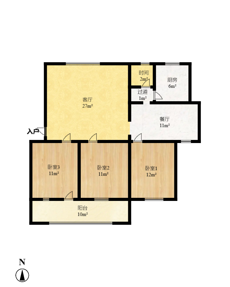 荷花园市直教师村(长沙市教育局直属教师二村) 3室2厅1卫 2400.0元/月 荷花园市直教师村(长沙市教育局直属教师二村) 3室2厅1卫 2400.0元/月户型图
