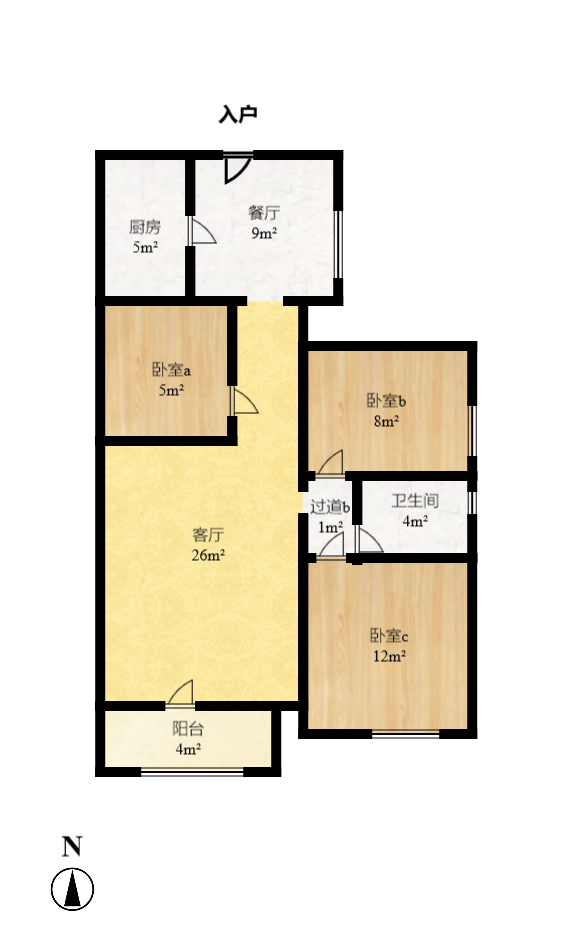 德庆水韵山城  3室2厅2卫   2400.00元/月户型图