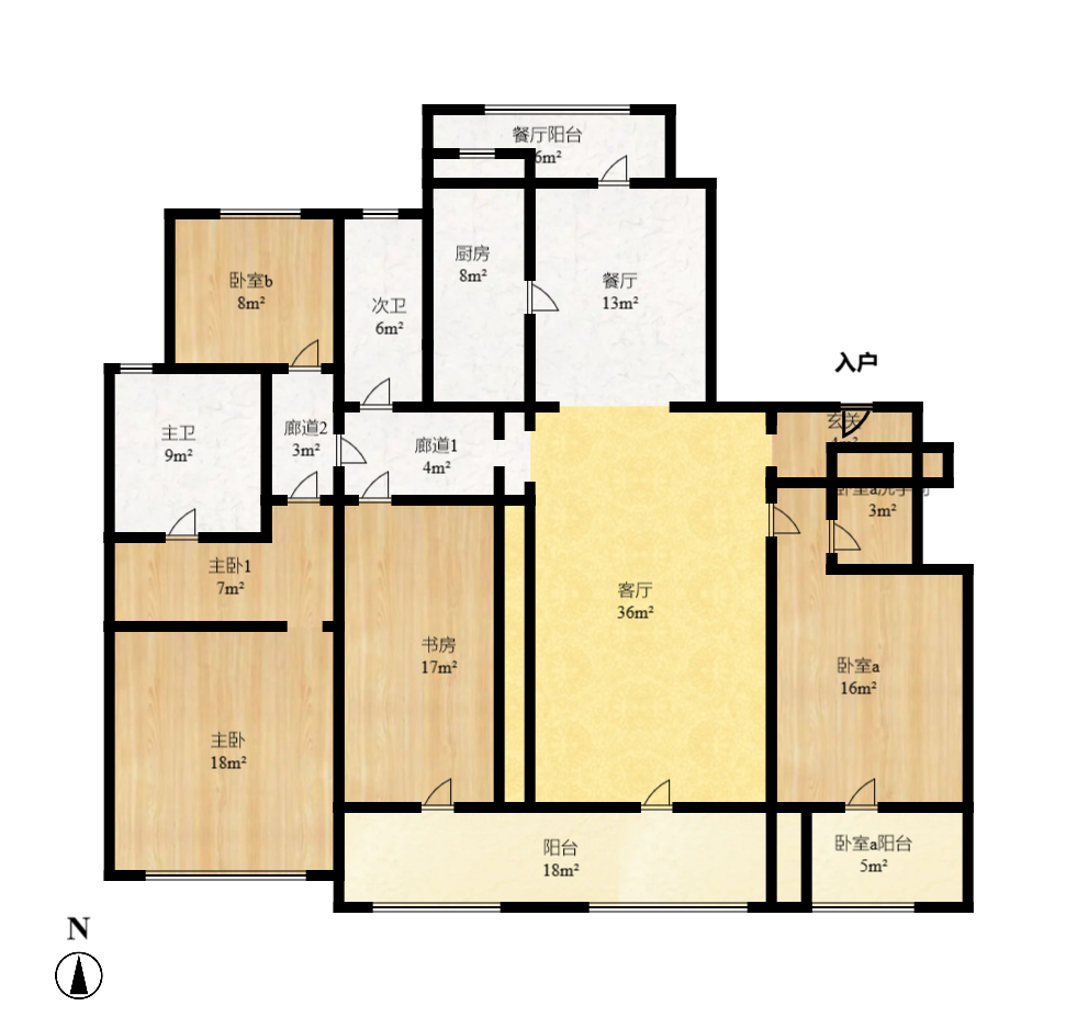 梅溪湖金茂府（金茂广场）（金茂览秀城）  5室2厅4卫   14000.00元/月户型图