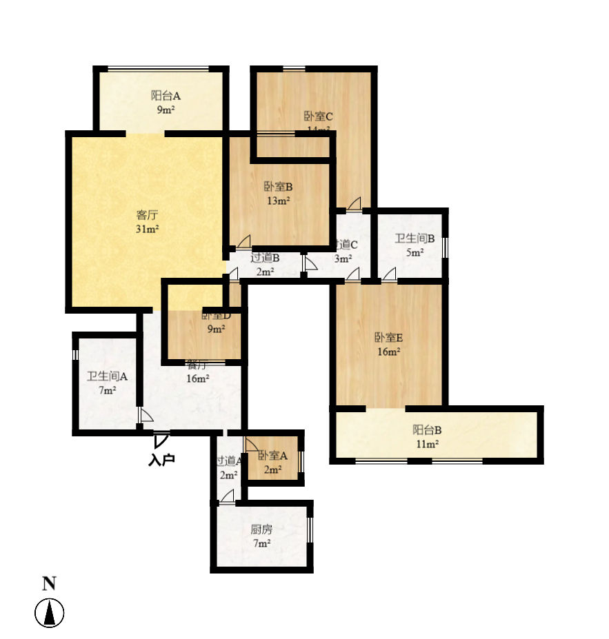 新华联家园  5室2厅2卫   195.00万