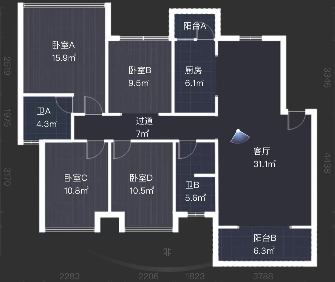 印象华都 4室2厅1卫 46.0万 印象华都 4室2厅1卫 46.0万室内图