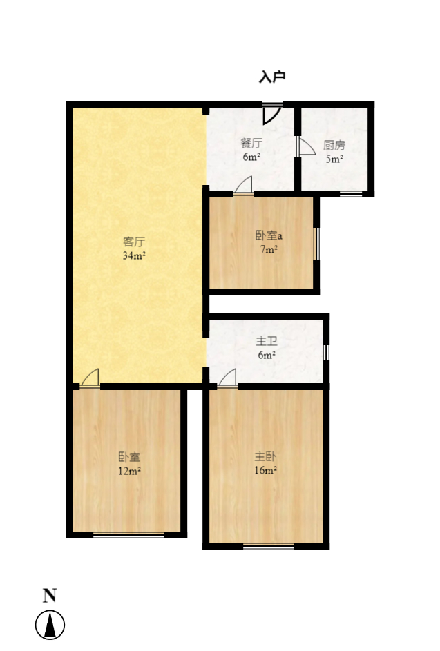 未来现代城 1室2厅1卫 1350.0元/月 未来现代城 1室2厅1卫 1350.0元/月户型图