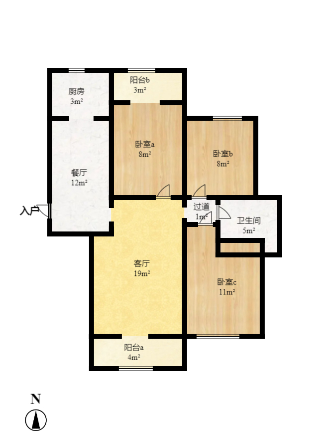 鑫天格林香山 3室2厅2卫 1600.0元/月 鑫天格林香山 3室2厅2卫 1600.0元/月户型图