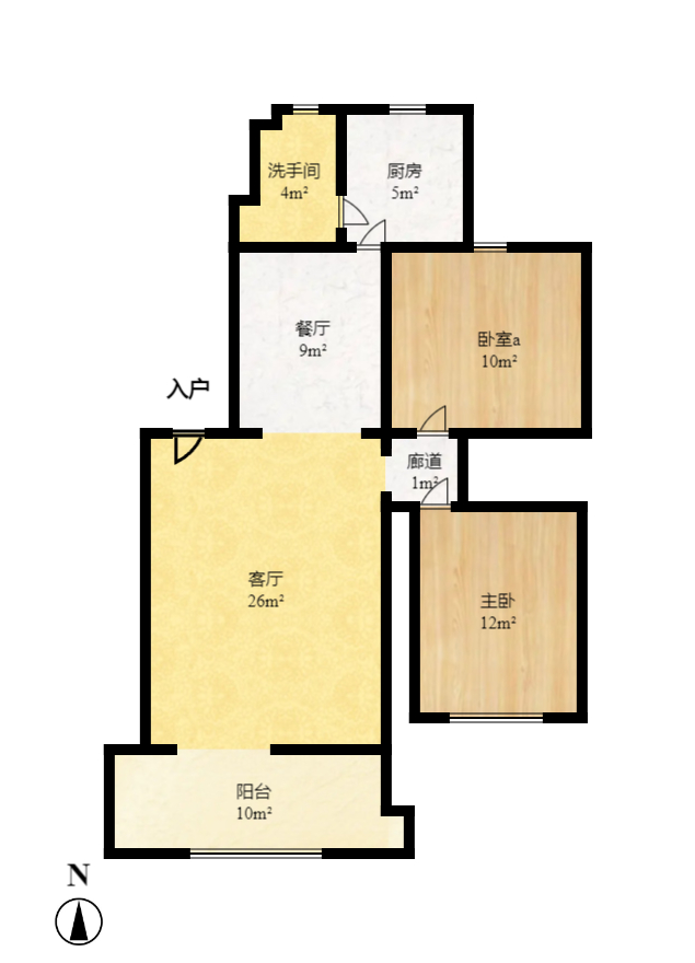 麓谷锦和园 3室2厅1卫 2580.0元/月 麓谷锦和园 3室2厅1卫 2580.0元/月户型图