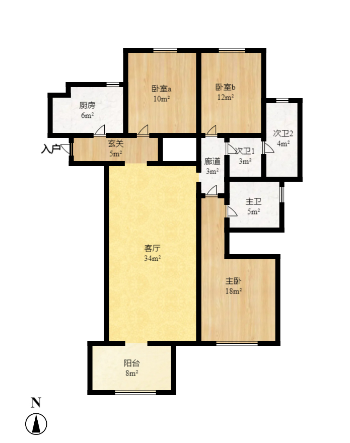 梅溪湖金茂府（金茂广场）（金茂览秀城）  2室2厅2卫    3800.0元/月室内图1