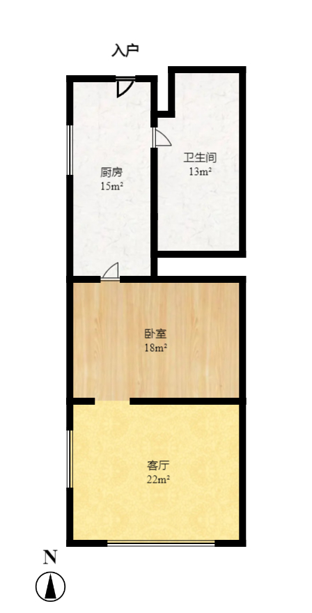 江岸丽都（江与城）  1室1厅1卫   2200.00元/月室内图1
