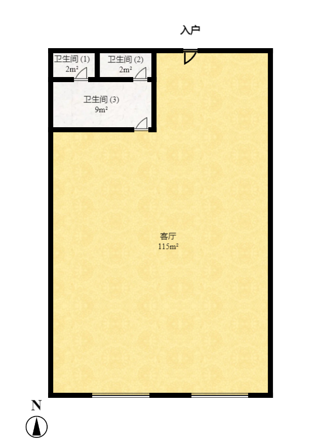 嘉盛国际广场  1室1厅1卫   6000.00元/月室内图1