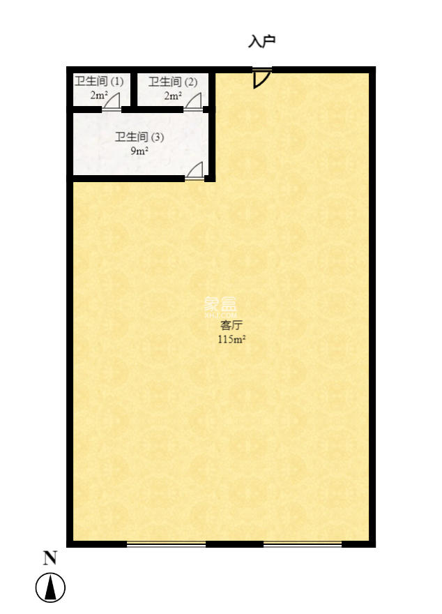 嘉盛国际广场  1室1厅1卫    1800.0元/月室内图1