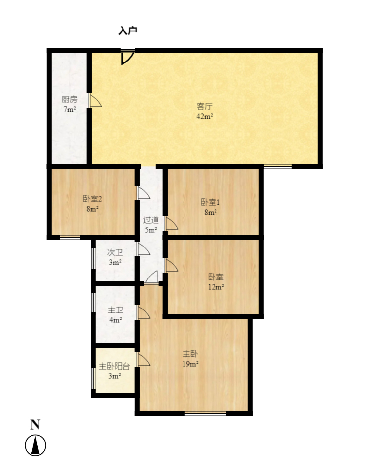 上东印象 3室2厅1卫 2400.0元/月 上东印象 3室2厅1卫 2400.0元/月户型图