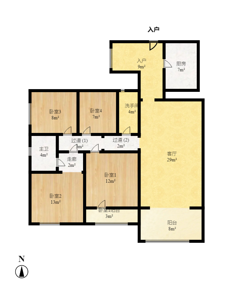都市兰亭 4室2厅2卫 2800.0元/月 都市兰亭 4室2厅2卫 2800.0元/月户型图
