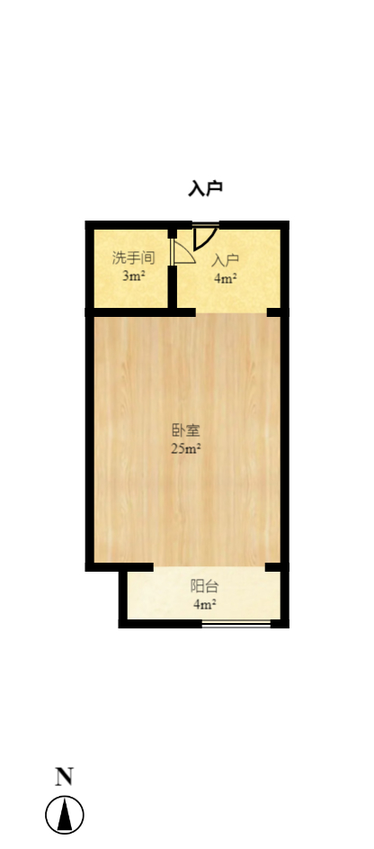 云鼎公馆 1室1厅1卫 1400.0元/月 云鼎公馆 1室1厅1卫 1400.0元/月户型图