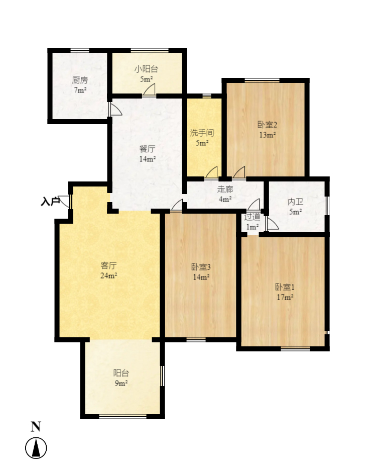 嘉宇盛世华章  3室2厅2卫    3000.0元/月户型图