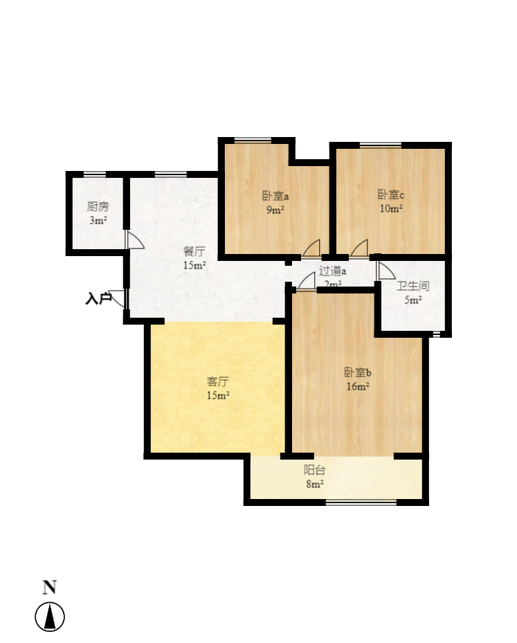 佛奥康桥水岸 3室2厅2卫 1800.0元/月 佛奥康桥水岸 3室2厅2卫 1800.0元/月户型图