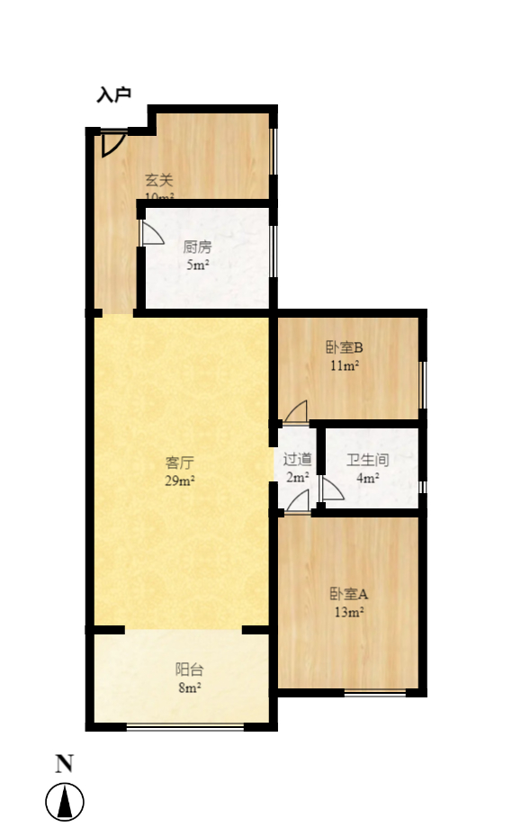 兰亭峰景  3室1厅1卫   108.00万室内图1