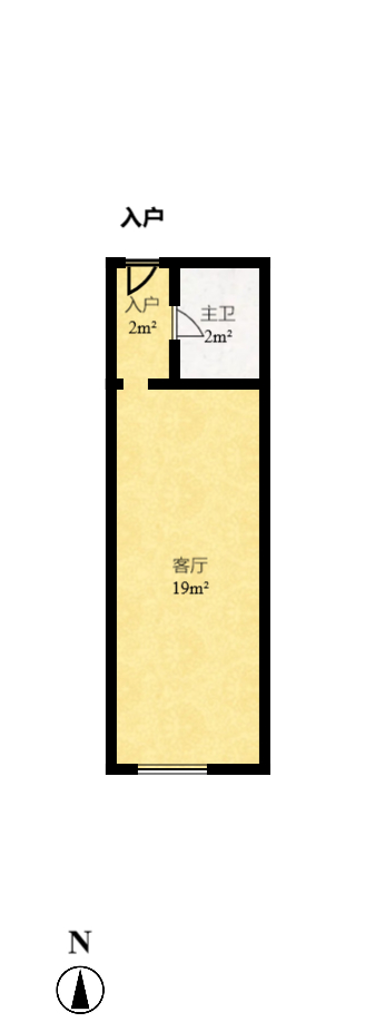 鸿飞大厦 2室1厅1卫 2000.0元/月 鸿飞大厦 2室1厅1卫 2000.0元/月户型图