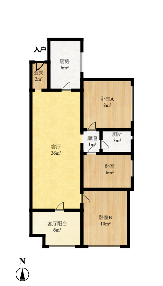 万科金域缇香  1室1厅1卫   1800.00元/月室内图1