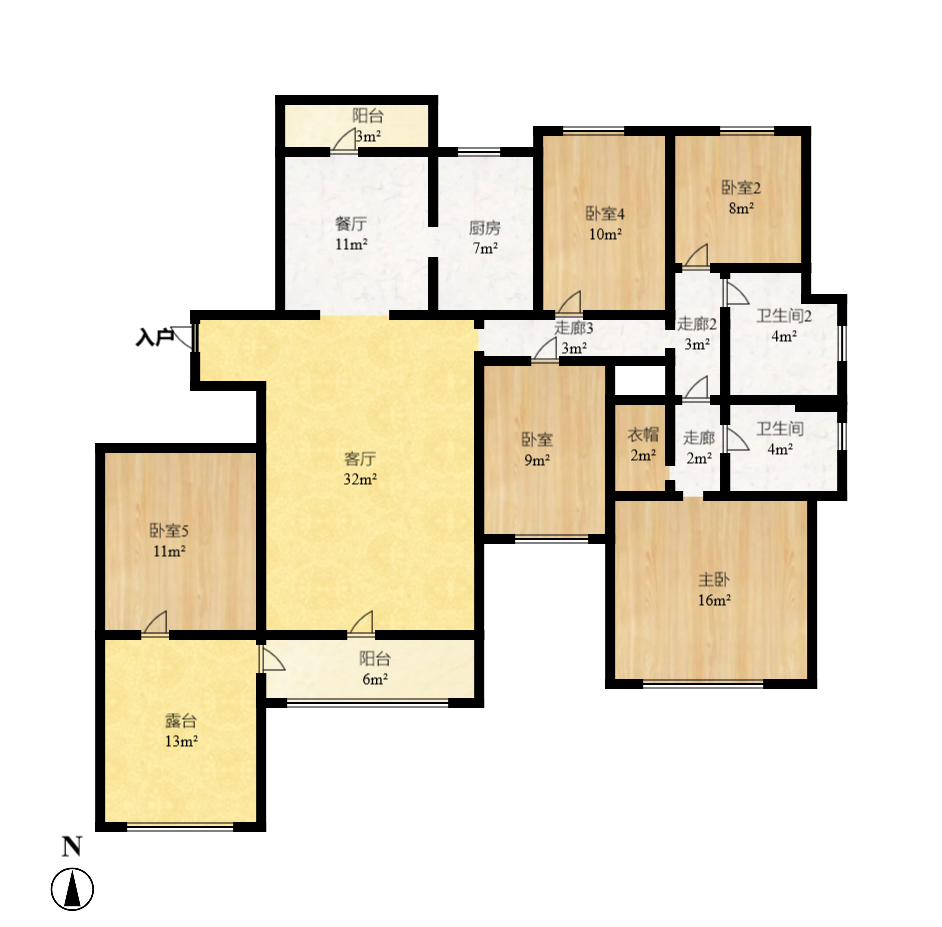 深业睿城 4室2厅2卫 3400.0元/月 深业睿城 4室2厅2卫 3400.0元/月户型图