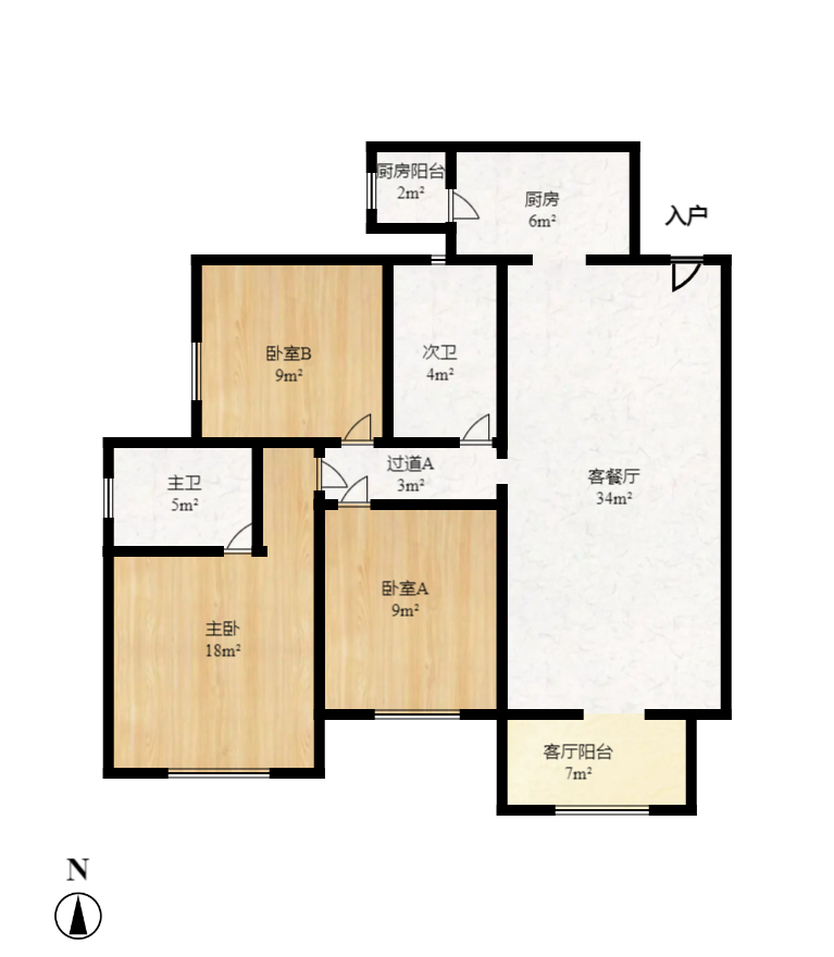盛世耀凯  3室2厅2卫   118.00万室内图1