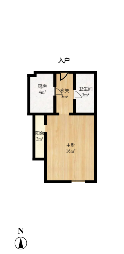 广泰锦苑  1室1厅1卫   25.00万室内图1