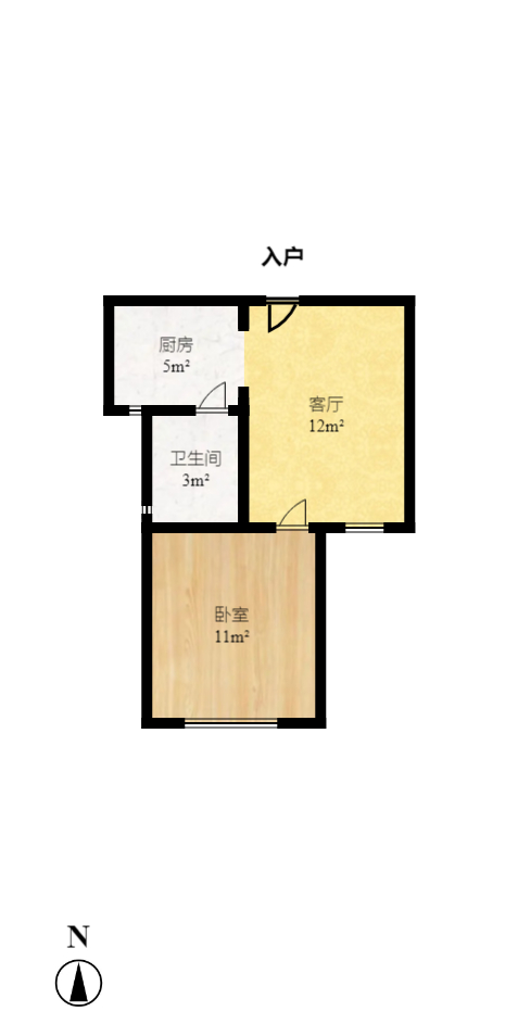 大汉海派  2室1厅1卫    3200.0元/月户型图