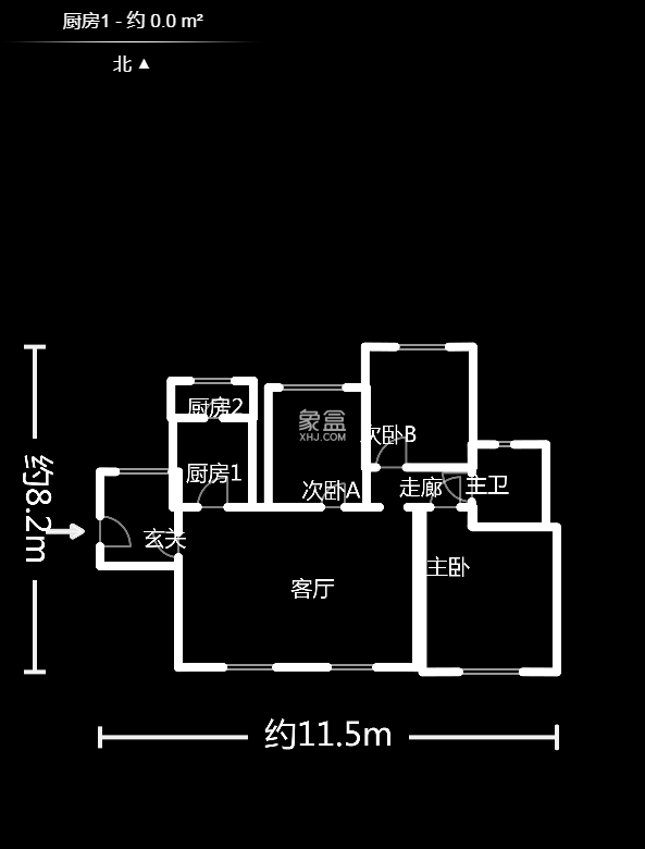 华润凤凰城一期  2室2厅1卫   2180.00元/月户型图