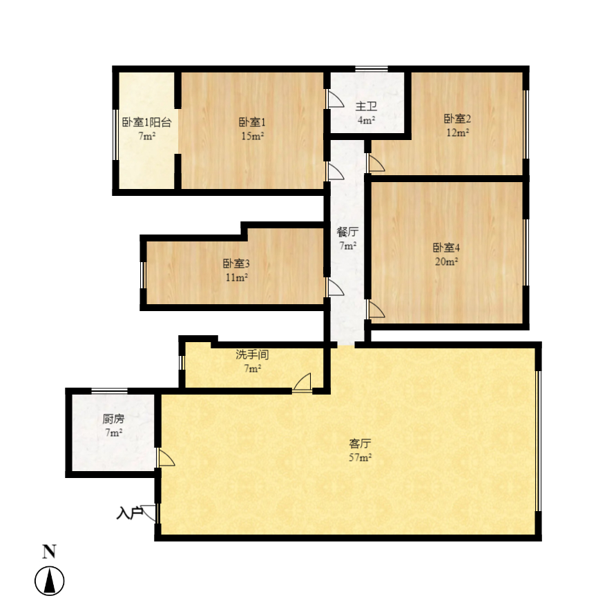 金地华园 3室1厅1卫 2250.0元/月 金地华园 3室1厅1卫 2250.0元/月户型图