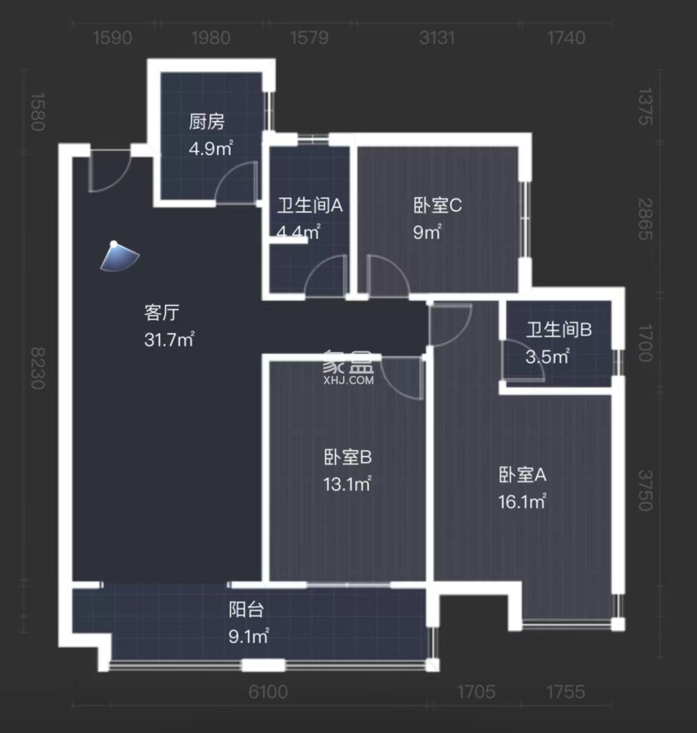 中建江湾壹号  3室2厅2卫    65.0万