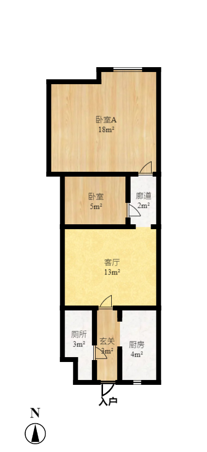 阳光100二期  2室1厅1卫   32.00万室内图1
