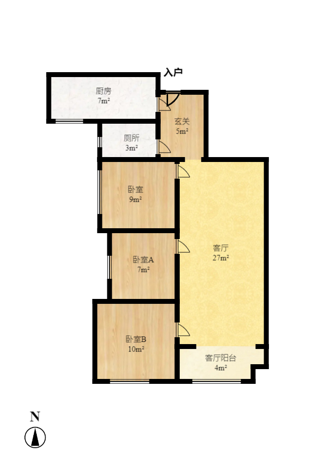 北大资源理想家园  3室2厅1卫    2500.0元/月 北大资源理想家园  3室2厅1卫    2500.0元/月户型图