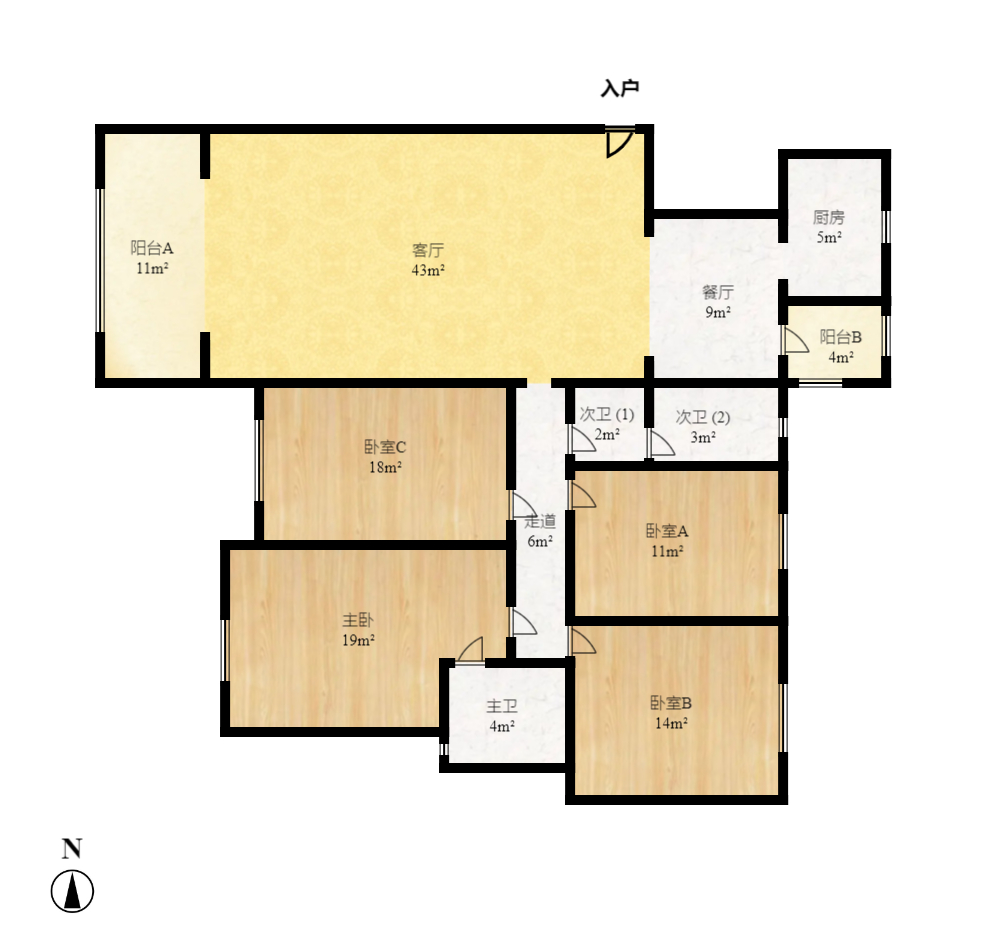 德润小区(丰升德润小区) 4室2厅1卫 2000.0元/月 德润小区(丰升德润小区) 4室2厅1卫 2000.0元/月户型图