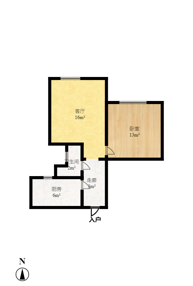 深业睿城 2室1厅1卫 33.8万 深业睿城 2室1厅1卫 33.8万户型图