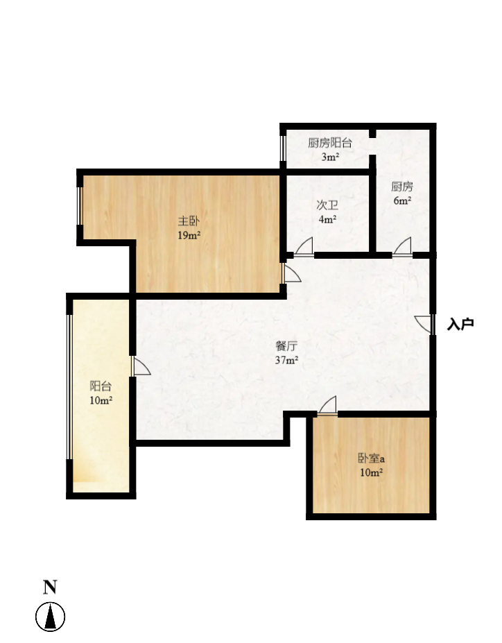 保利麓谷林语F区  2室2厅1卫   2100.00元/月户型图